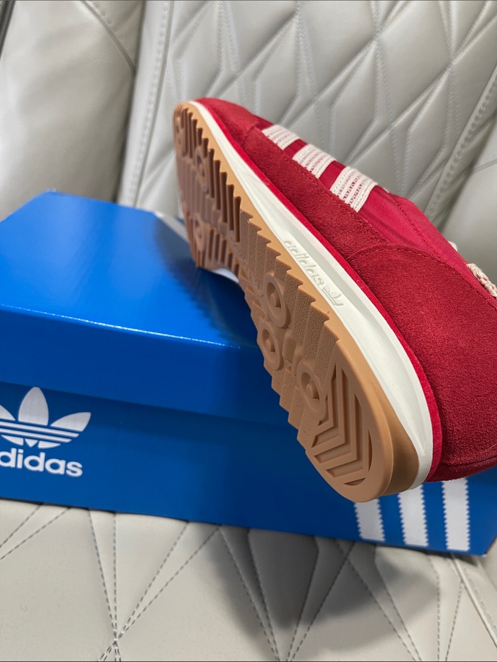 adidas SL72 OG Women's Red with Cream Stripe Sneakers - Picture 9 of 9